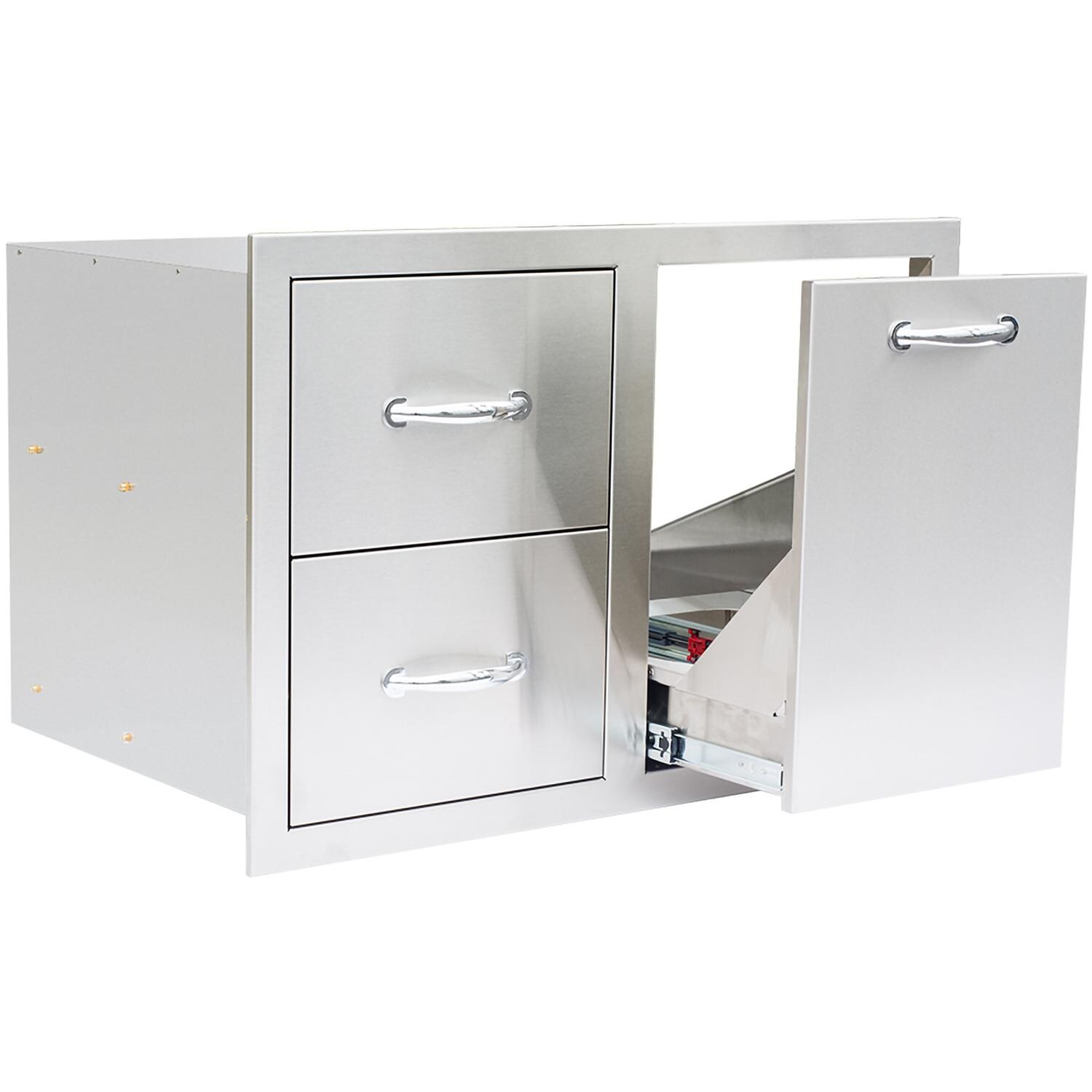 Summerset 33-Inch Stainless Steel Double Drawer & Roll-Out Propane Tank Storage Combo - SSDC2-33LP thumbnail