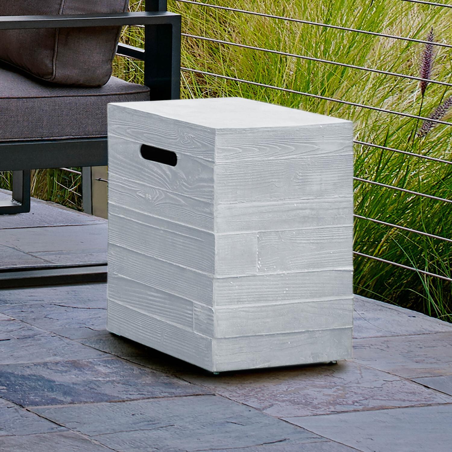 Real Flame Board Form Faux Wood Propane Tank Cover - Gray - 11804-FW