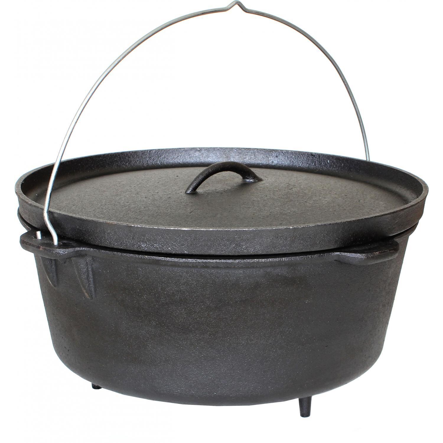 Cajun Cookware 16-Quart Seasoned Cast Iron Camp Pot With Legs - GL10465S thumbnail