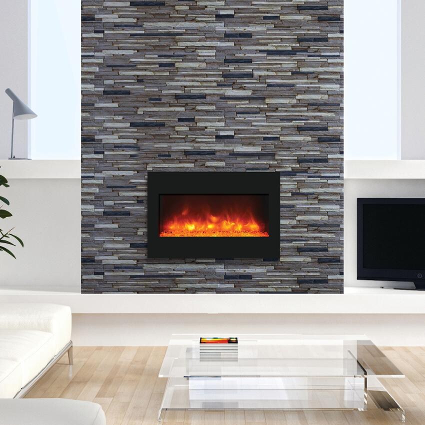 Amantii Zero Clearance Built-In Electric Fireplace - Orange - Installed thumbnail