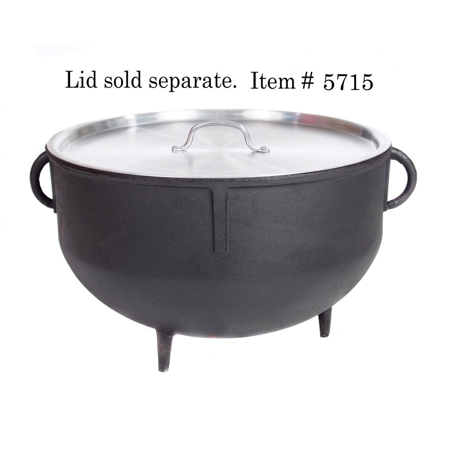 Cajun Cookware 15-Gallon Seasoned Cast Iron Jambalaya Pot - Lid View thumbnail