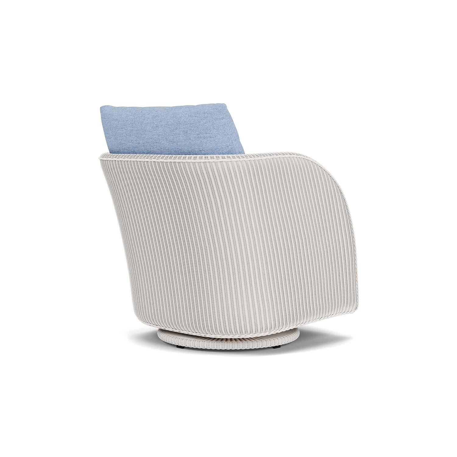 Lloyd Flanders Essence Swivel Glider Lounge Chair W/Demo Skyway Fabric - White Finish - Back Right thumbnail