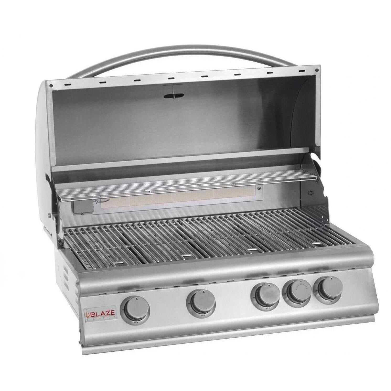 Blaze 32-Inch 4-Burner Built-In Gas Grill - Lid Open thumbnail
