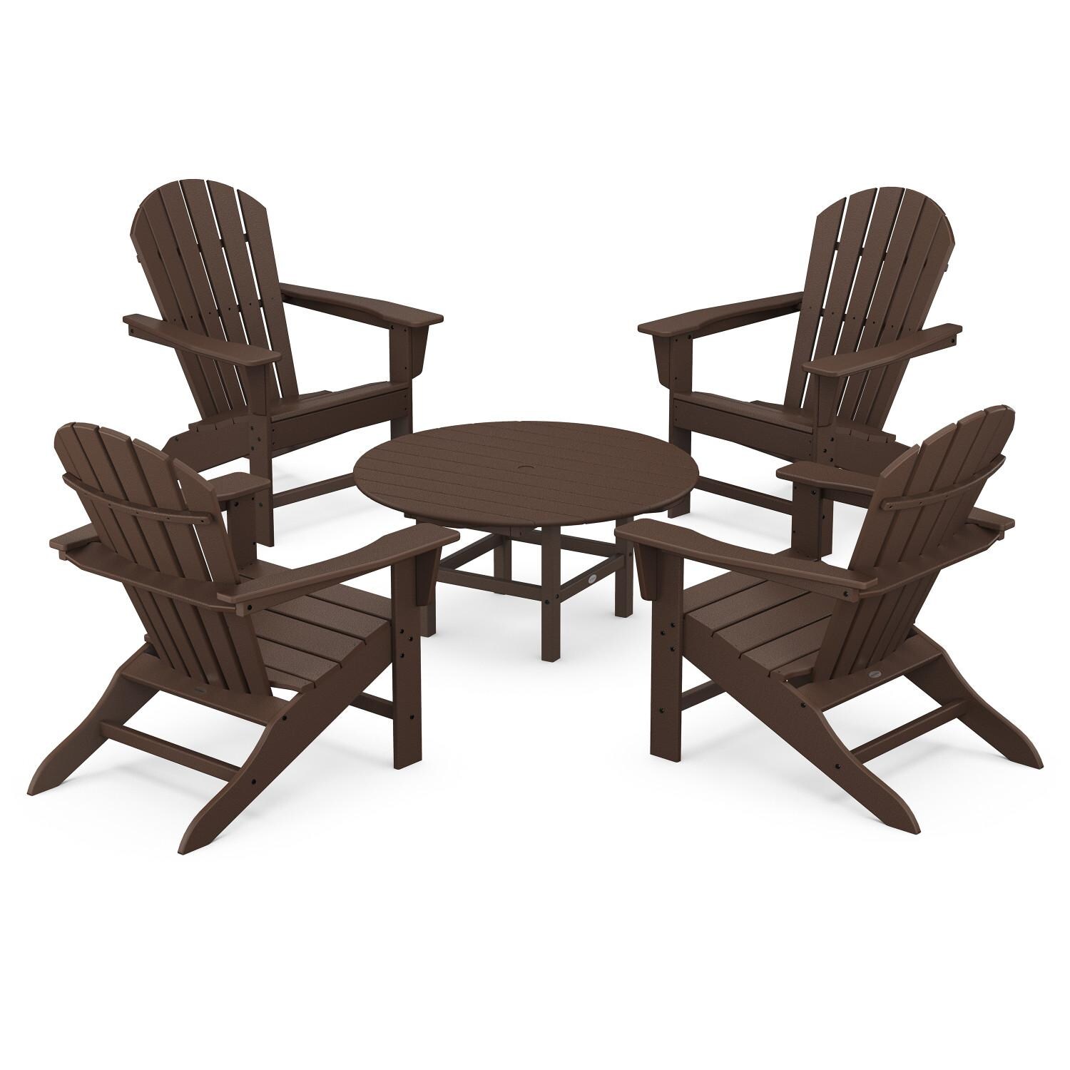 South Beach 5 Pc Recycled Plastic Seating Set in Mahogany by POLYWOOD