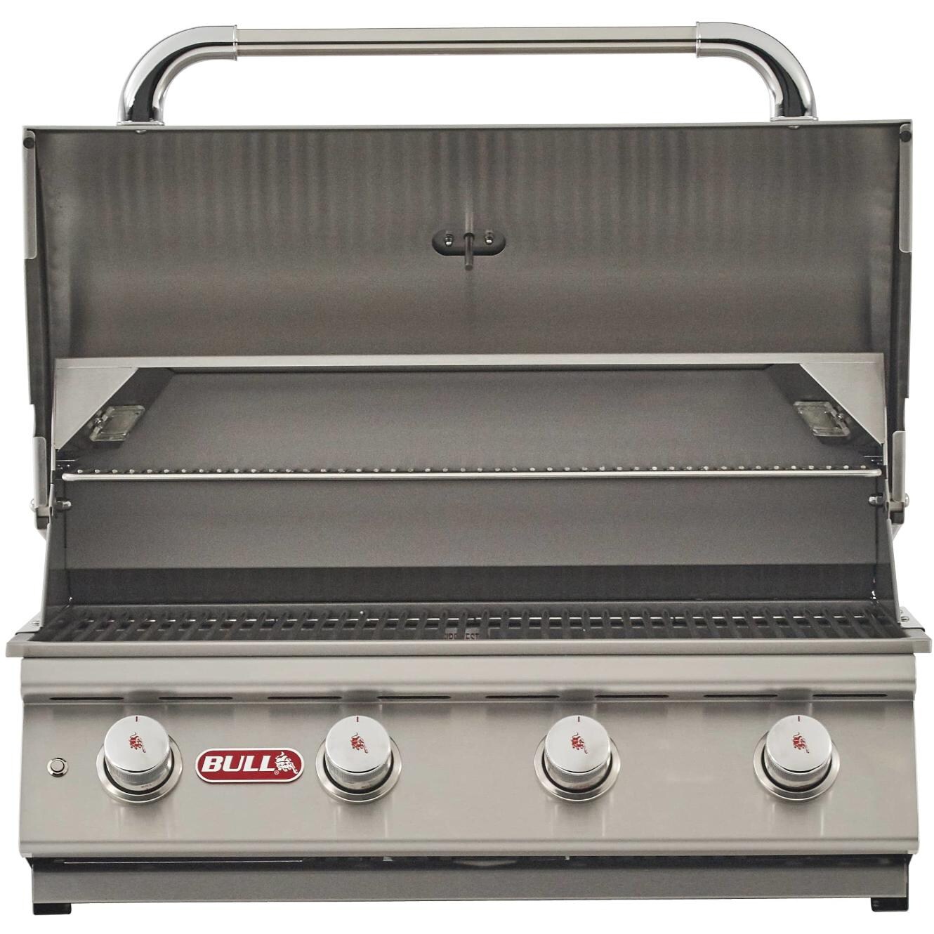 Bull 87049 Lonestar Select 32-Inch 4-Burner Built-In Gas Grill - Hood Open thumbnail