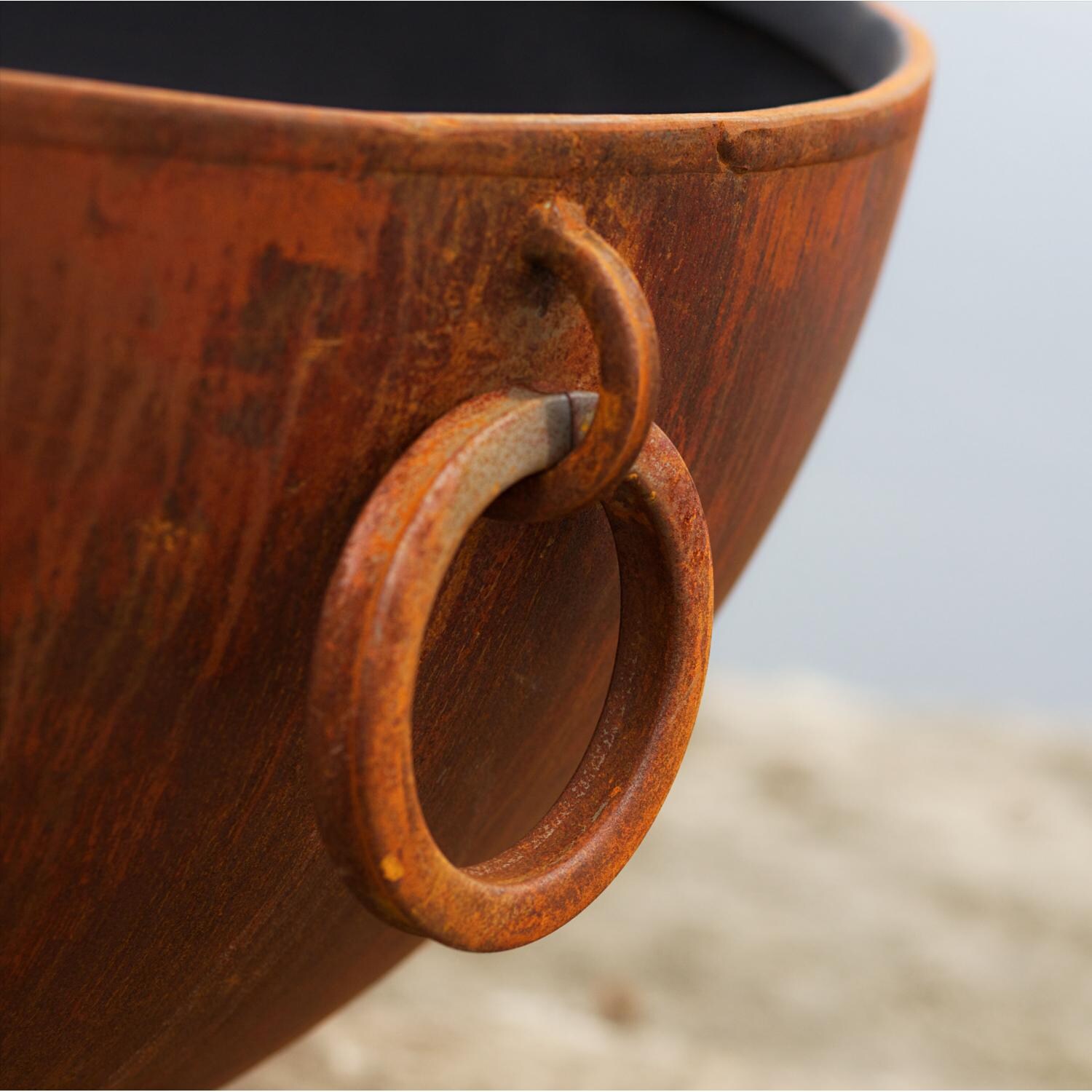 Fire Pit Art Nepal Wood Burning Fire Pit - Handle Detail Shown thumbnail