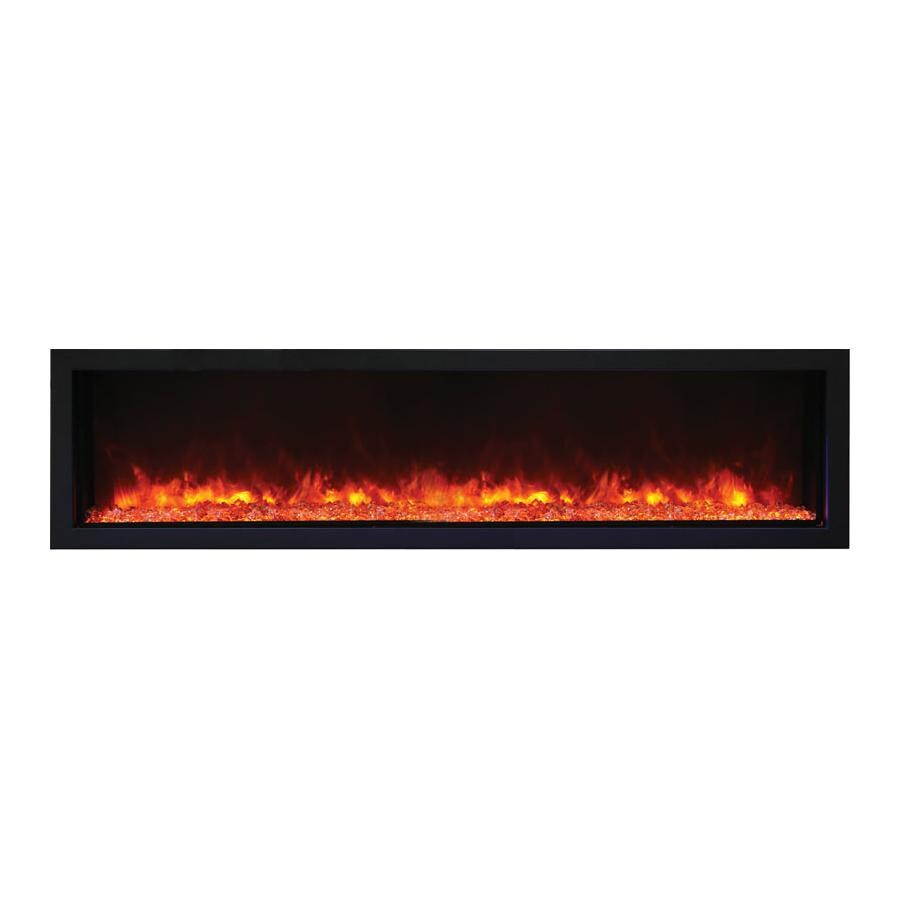 Remii by Amantii Panorama Extra Slim 65-Inch Smart Built-In Electric Fireplace with Black Steel Surround - Indoor/Outdoor - 102765-XS