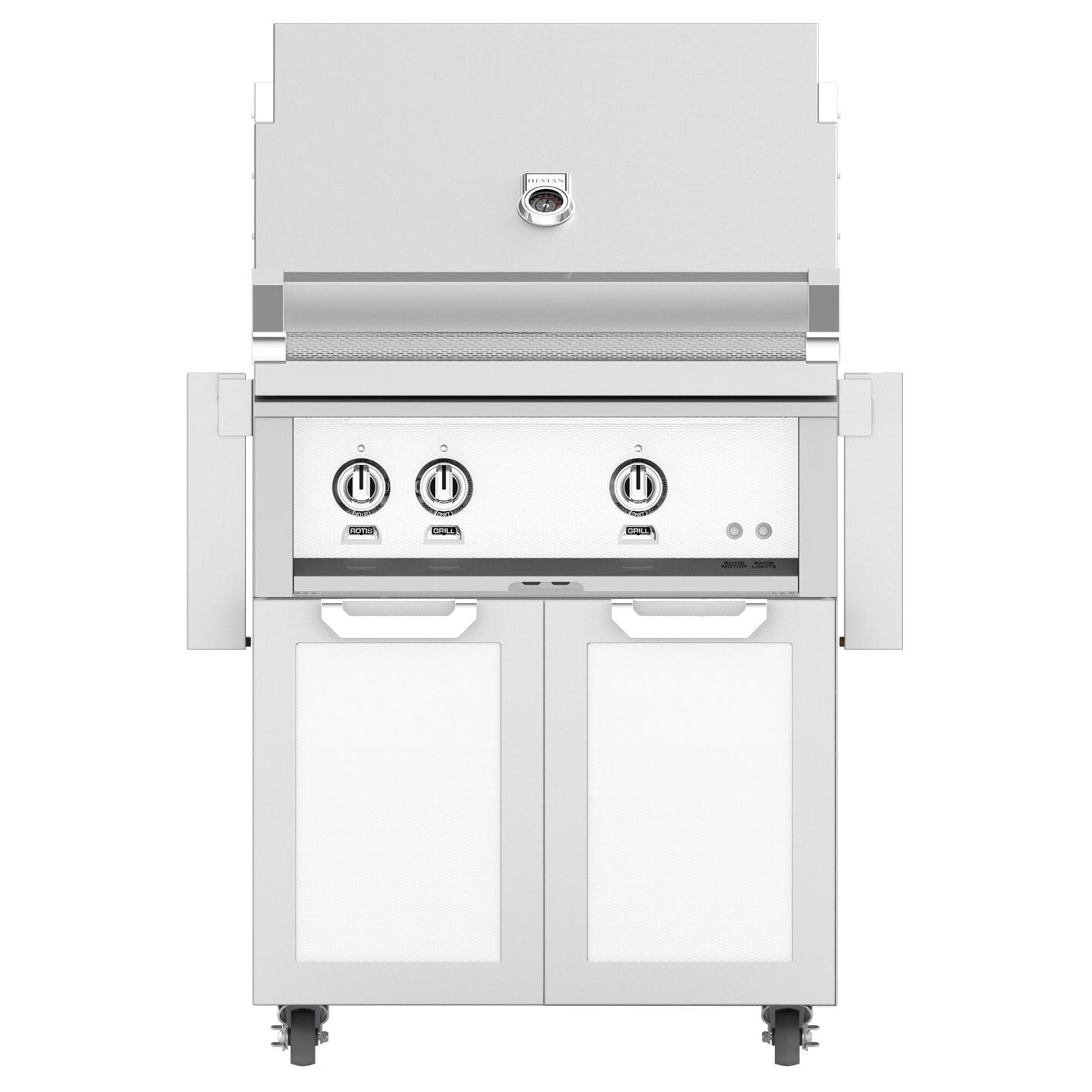 Hestan 30-Inch Freestanding Natural Gas Grill W/ Rotisserie On Double Door Tower Cart - Froth - GABR30-NG-WH thumbnail
