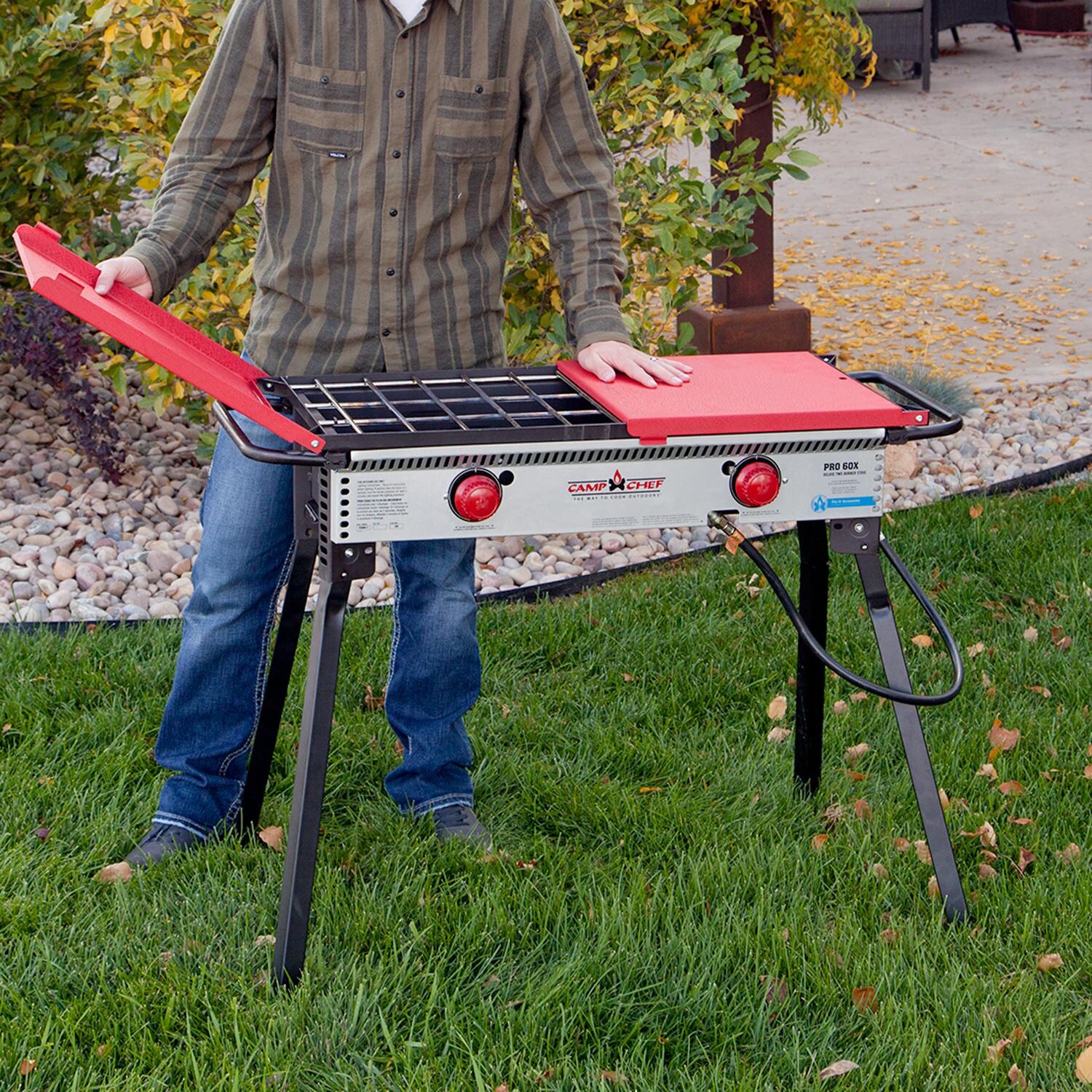 Camp Chef PRO60X Pro 60X 2-Burner Portable Propane Gas Stove - Unfolding Side Shelves thumbnail