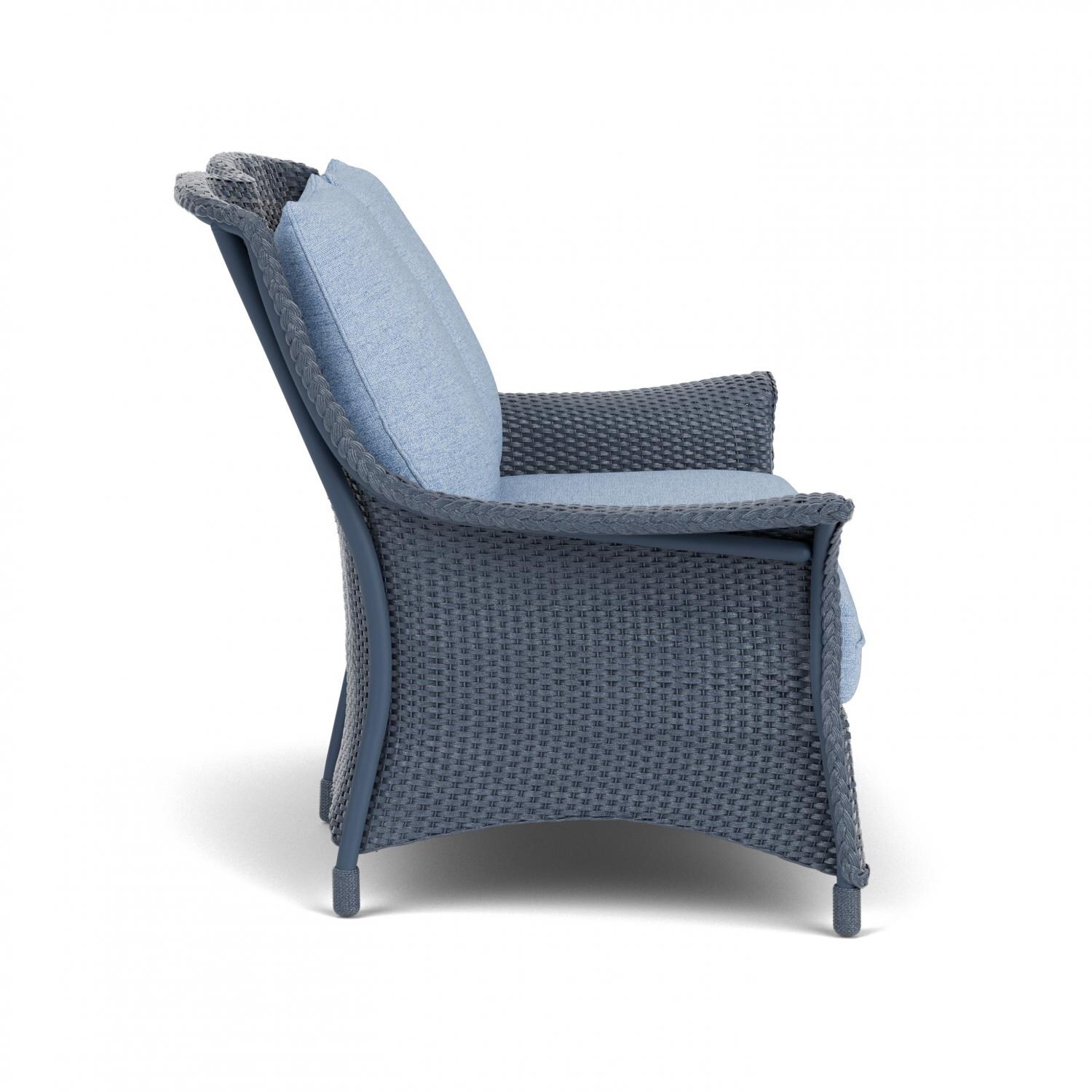 Lloyd Flanders Mandalay Loveseat In Denim Blue Finish With Demo Skyway Fabric - Side thumbnail