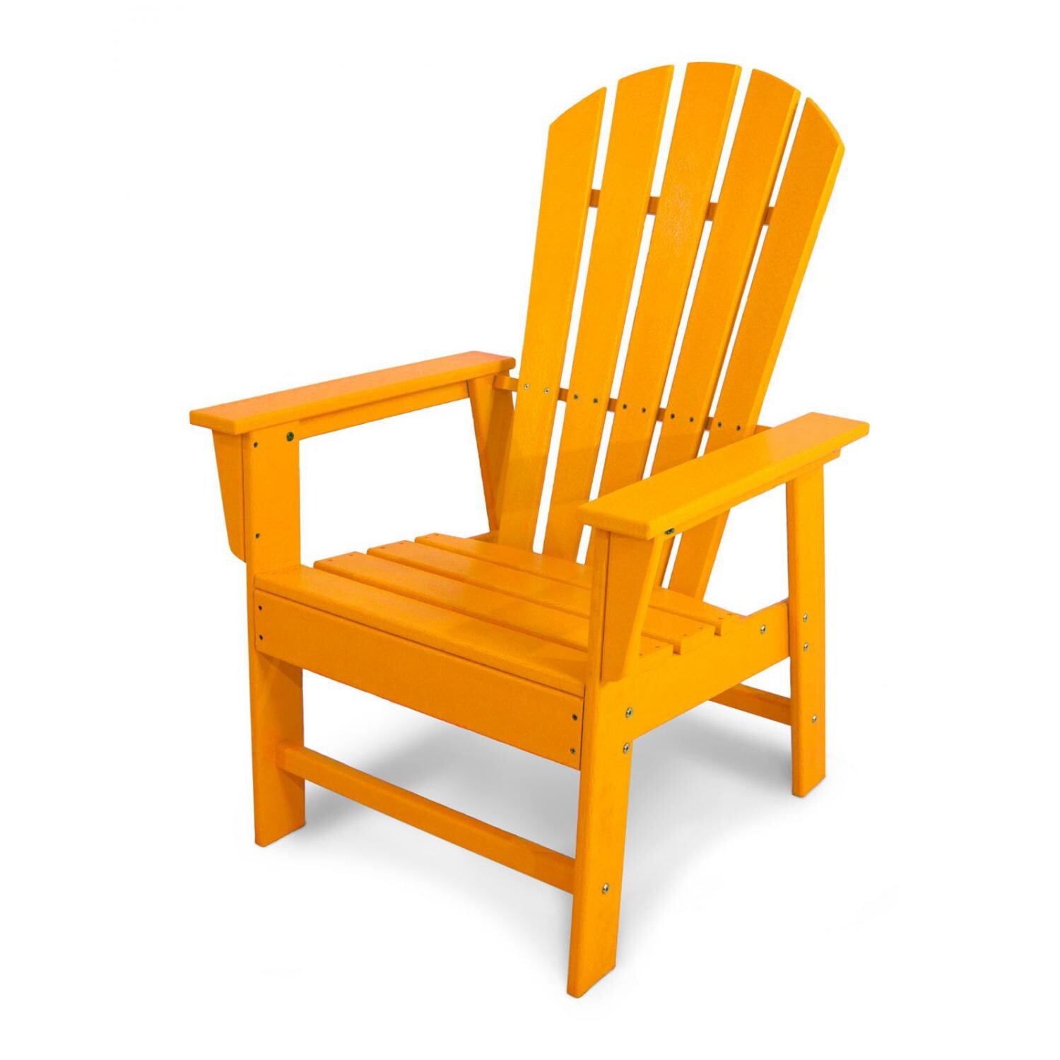 POLYWOOD South Beach Tangerine Recycled Plastic Wood Patio Adirondack Dining Arm Chair