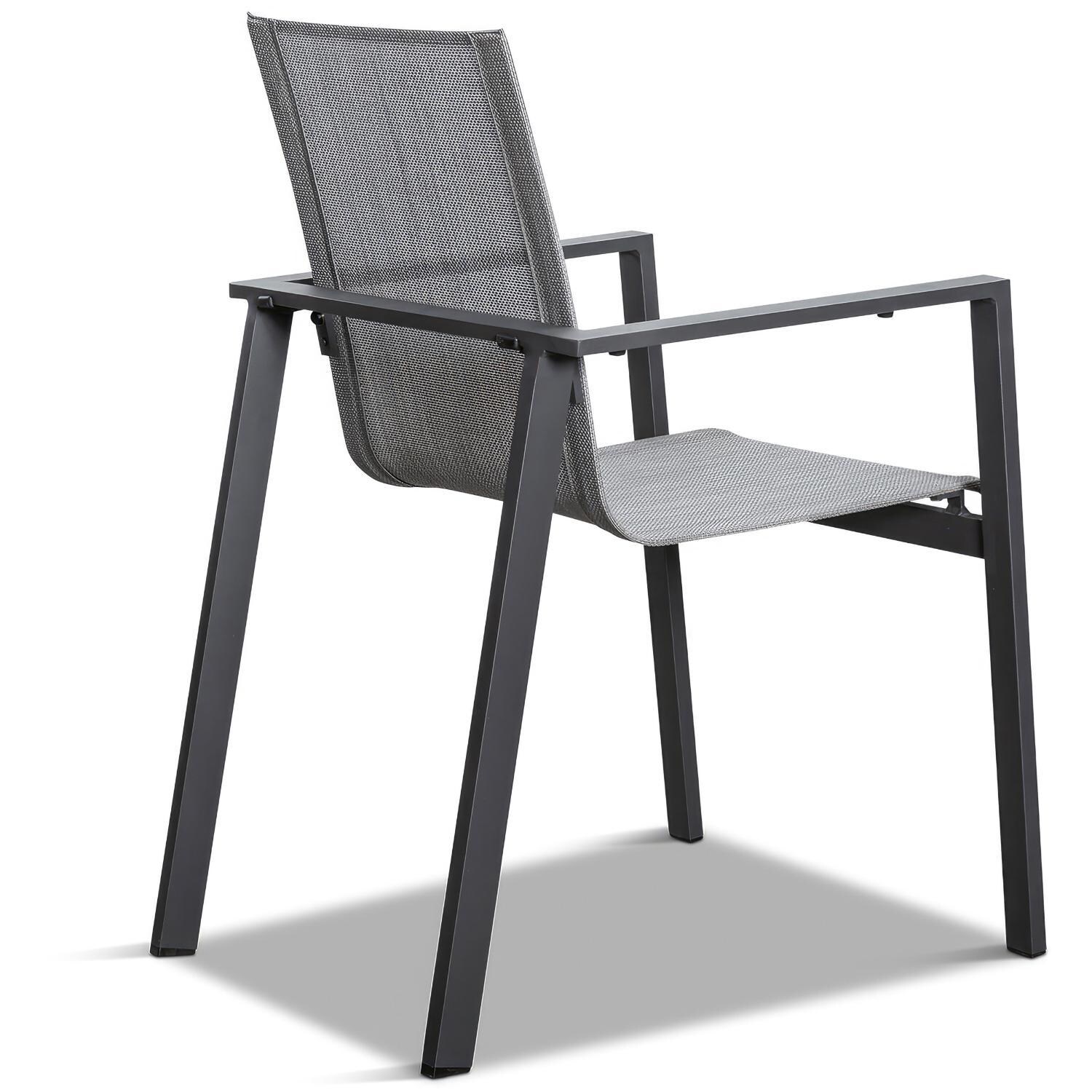 Spring Bay Dining Arm Chair in Slate - Back Angled View - White Background thumbnail