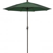 FiberBuilt 9 Ft. Aluminum Market Patio Umbrella With Crank Lift - Champagne Pole / Forest Green Olefin