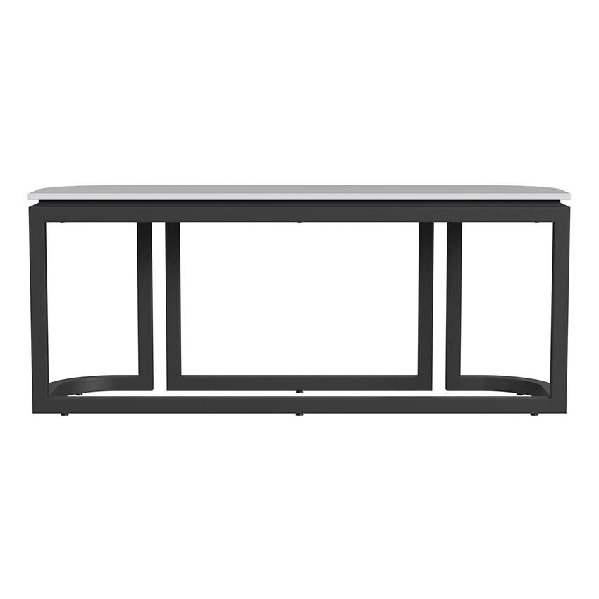 Malibu 67 Inch Black Aluminum Console Table by Sunset West - Rear - White Background thumbnail