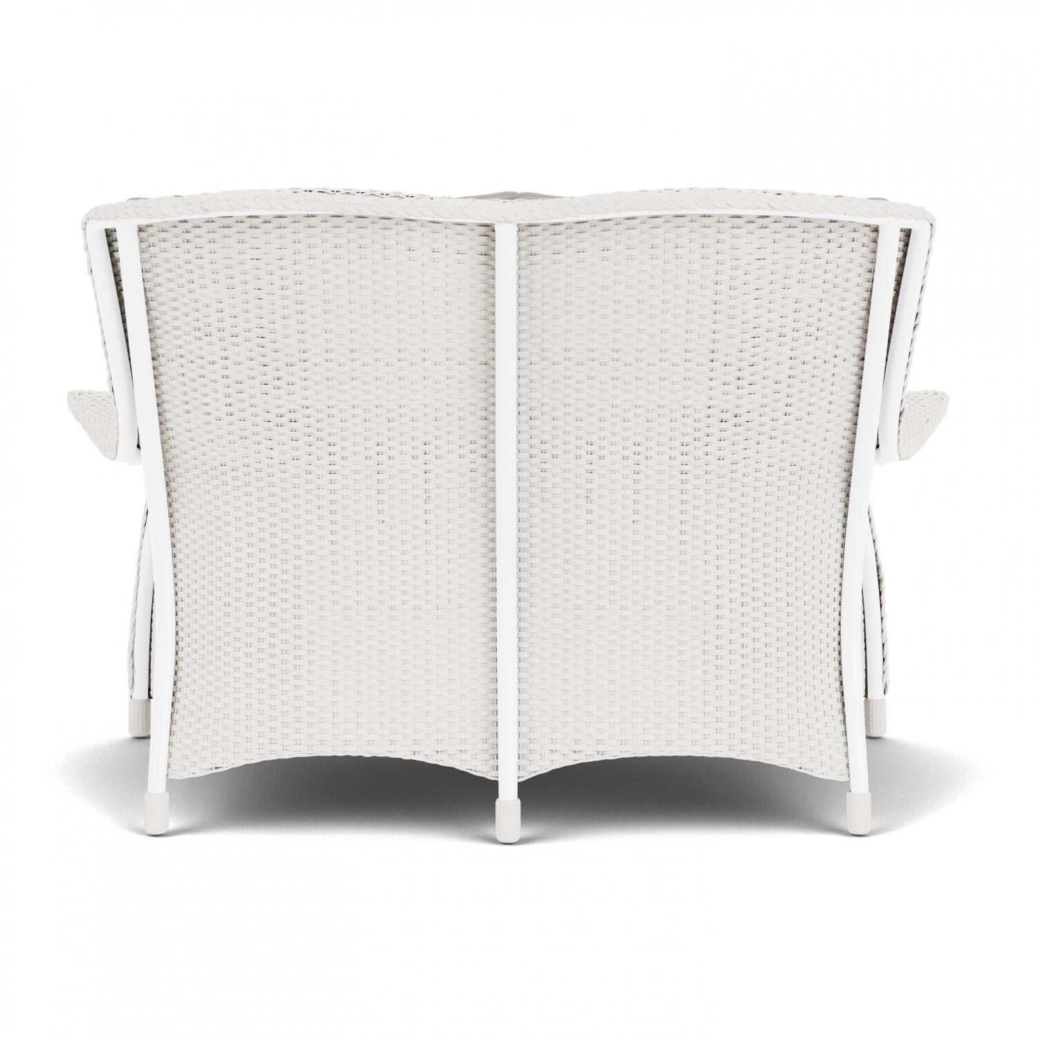 Lloyd Flanders Mandalay Loveseat in White Finish with Tundra Dove fabric - Back thumbnail
