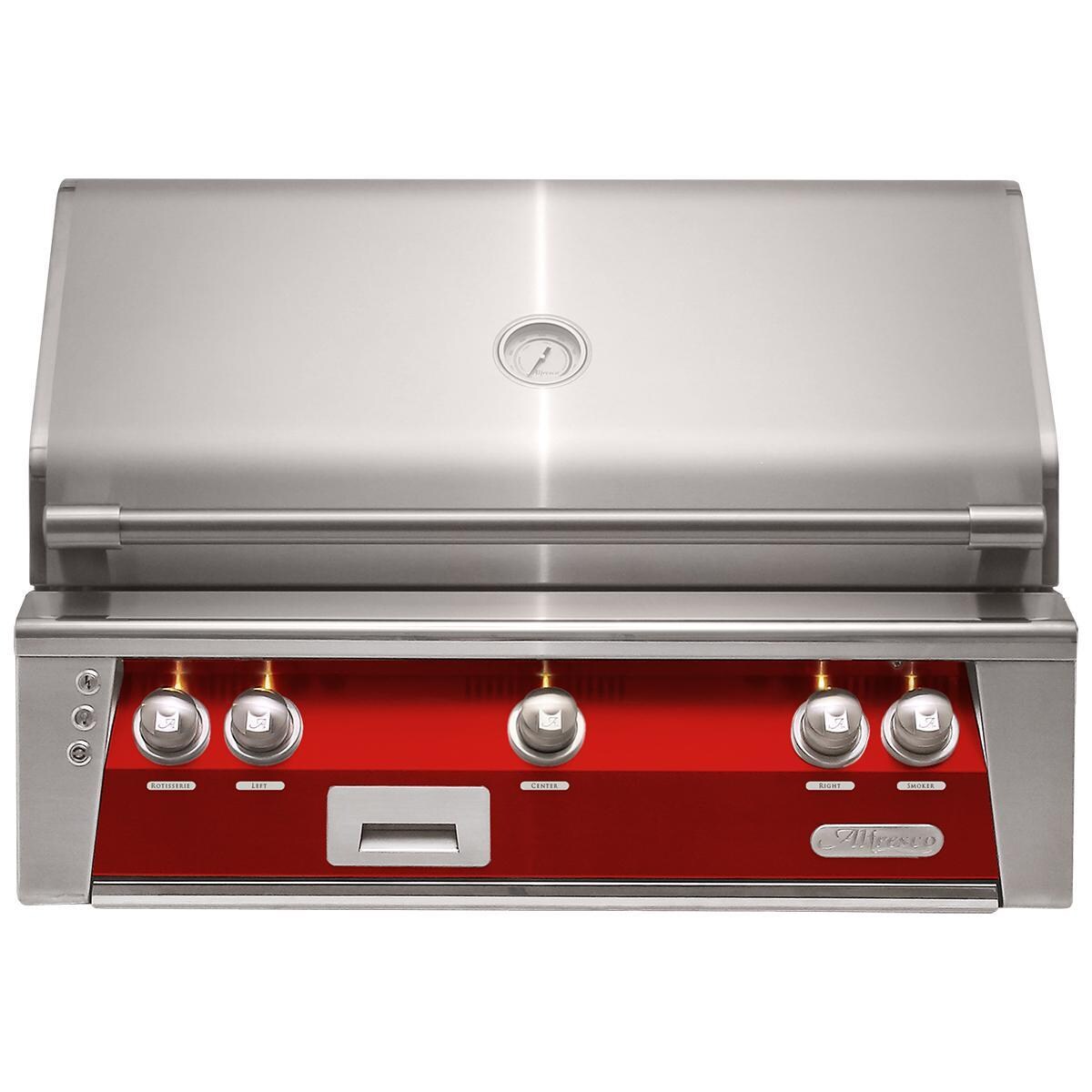 Alfresco ALXE 36-Inch Built-In Propane Grill With Rotisserie in Carmine Red - ALXE-36-LP-S3002