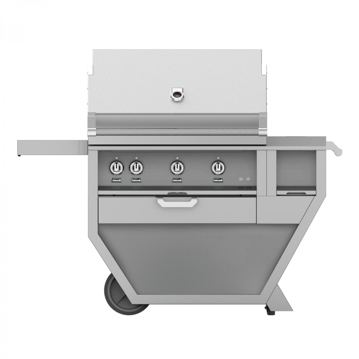 Hestan Deluxe 36-Inch Freestanding Natural Gas Grill W/ Sear Burner, Rotisserie, Worktop & Storage Drawer - Steeletto - GMBR36CX-NG-SS thumbnail