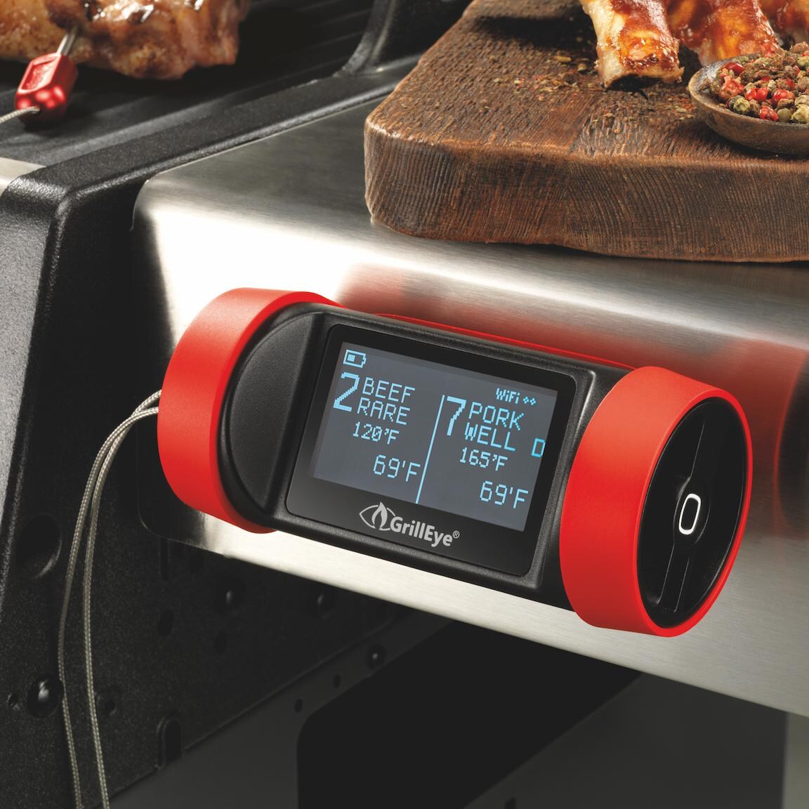 Grilleye Pro Wireless Grilling Smoker Thermometer W 2 Probes Bbqguys