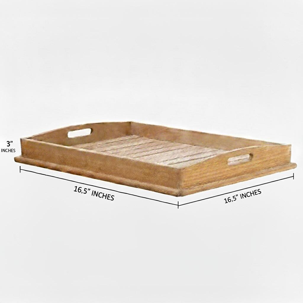 Royal Teak Collection Table Tray - Dimensions - Dimensional thumbnail
