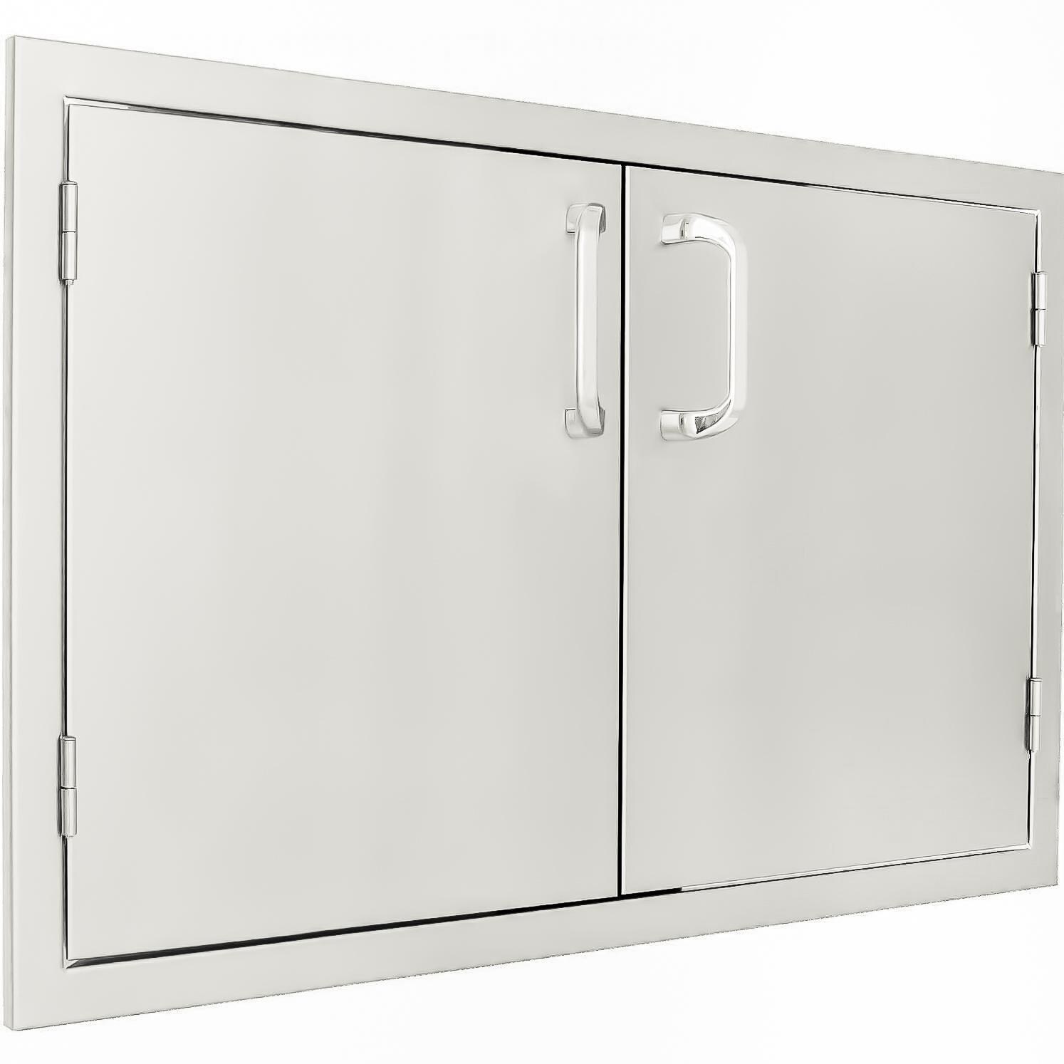 BBQGuys BBQ-260-30X19 Signature Series 30-Inch Stainless Steel Double Access Door - Angled View thumbnail