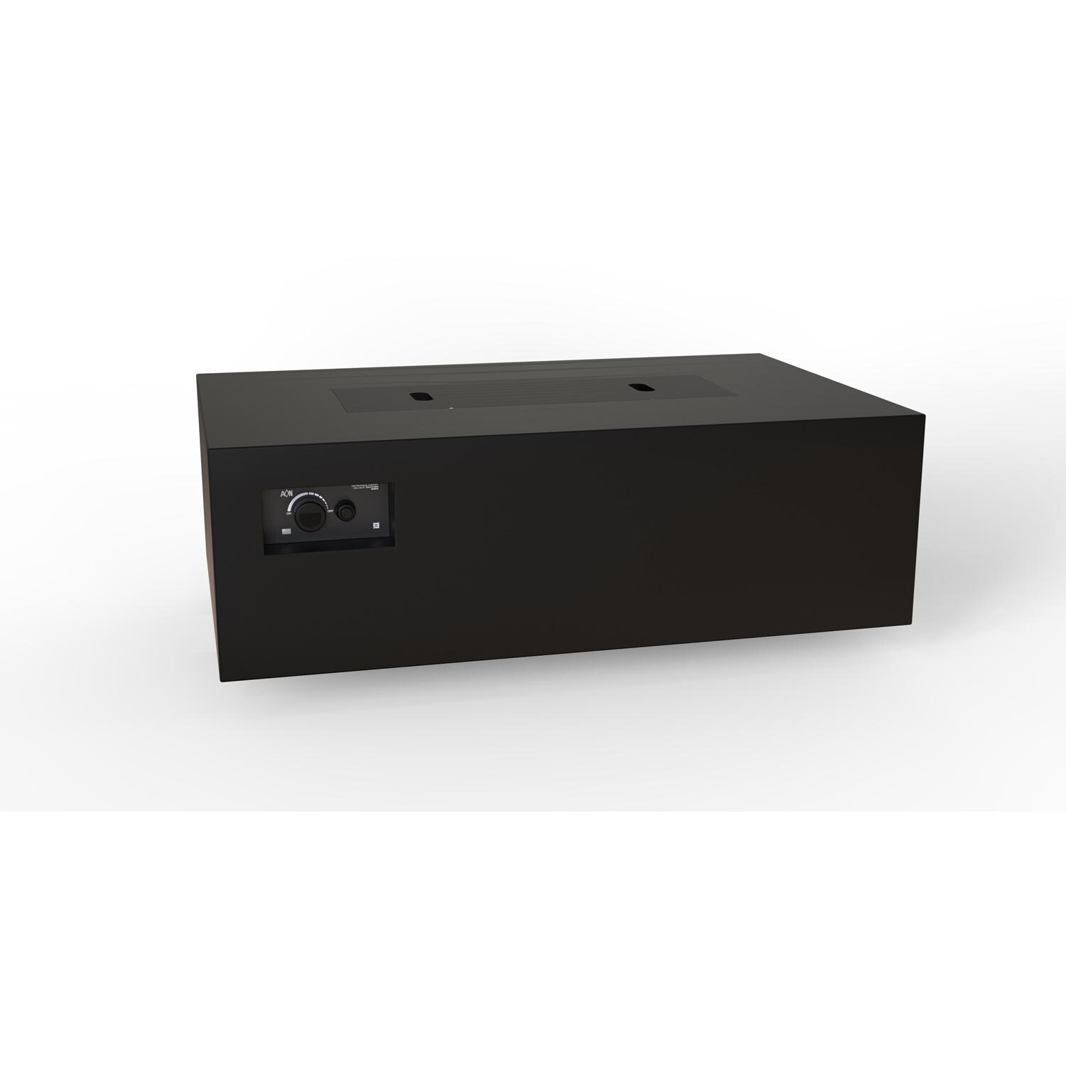 AON 48 x 30 Inch Rectangular Powder Coated Steel Natural Gas Fire Pit Table W/ Mercury Ignition in Black By Warming Trends - Angled View - White Background thumbnail