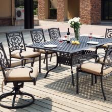 Darlee Santa Barbara 9 Piece Cast Aluminum Patio Dining Set With Rectangular Table - Antique Bronze image