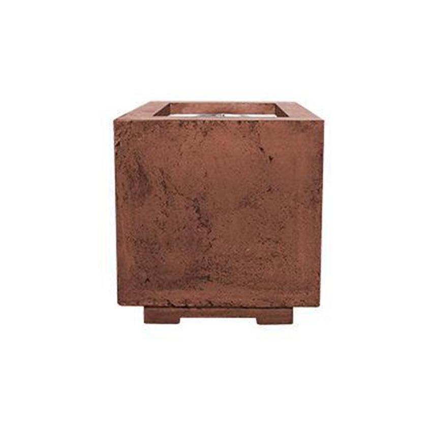 Windview 20 Inch Square Glass Fiber Reinforced Concrete Propane Fire Pit in Cafe by Lakeview Outdoor Designs - White Background thumbnail