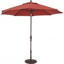 9 Ft. Octagonal Aluminum Auto Tilt Patio Umbrella W/ Crank Lift & 50 Lb. Moderna Base By Lakeview Outdoor Designs - Bronze Frame / Sunbrella Canvas Henna Canopy image