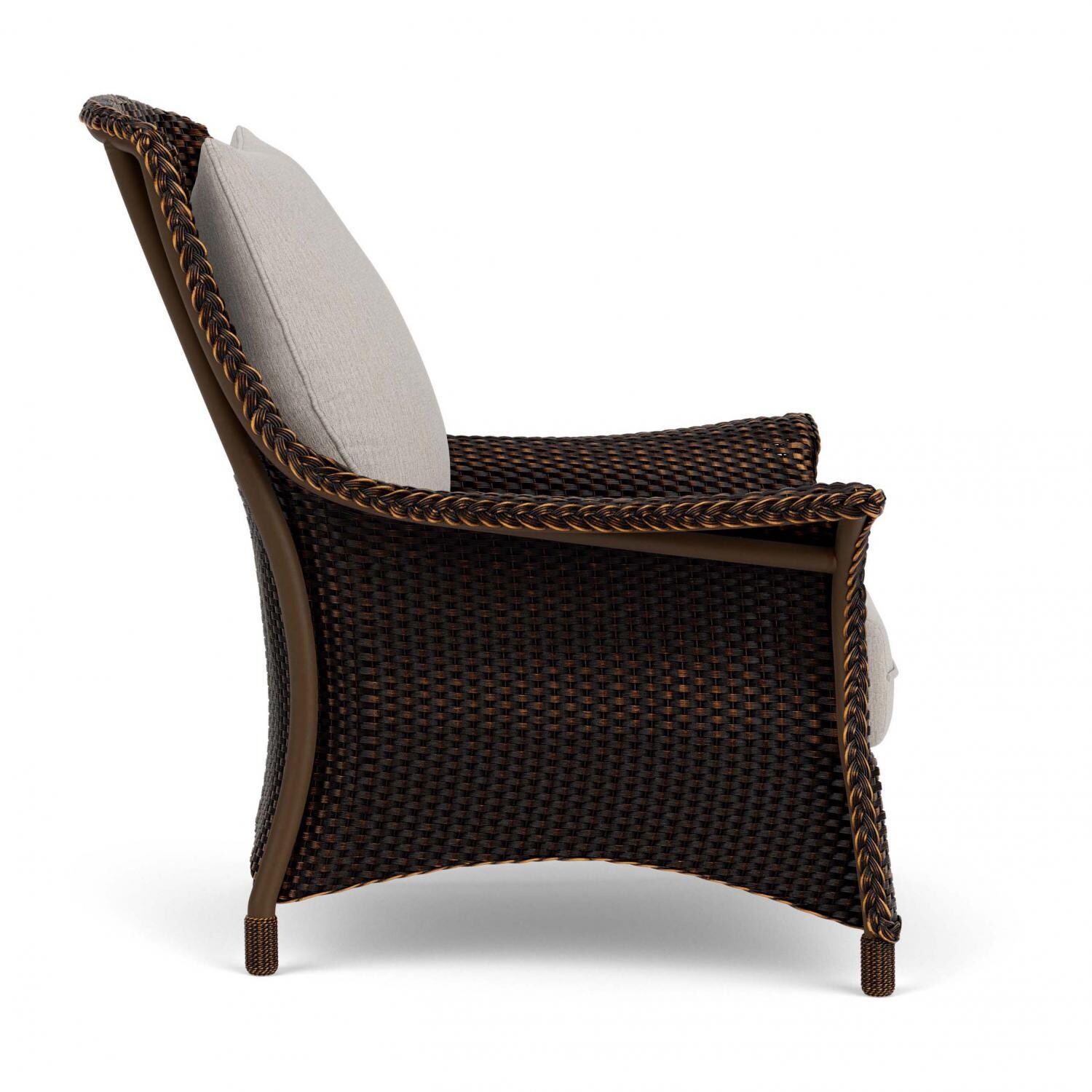 Lloyd Flanders Mandalay Lounge Chair in Mink Finish with Remy Cloud fabric - Side thumbnail