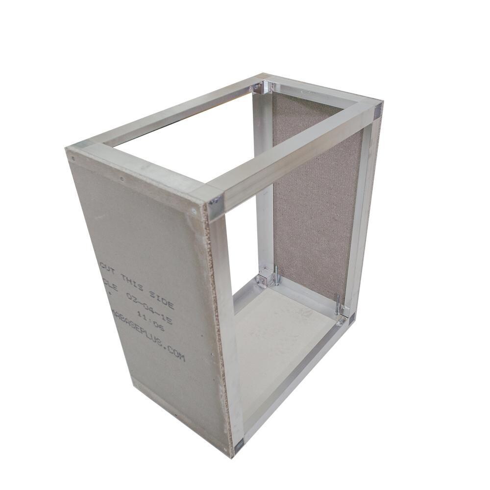 Storage Cabinet 24W X 35H Adjustable Easy Outdoor Kitchen Frame Kit With Cement Board By Grillnetics - Right-Side Angled View thumbnail