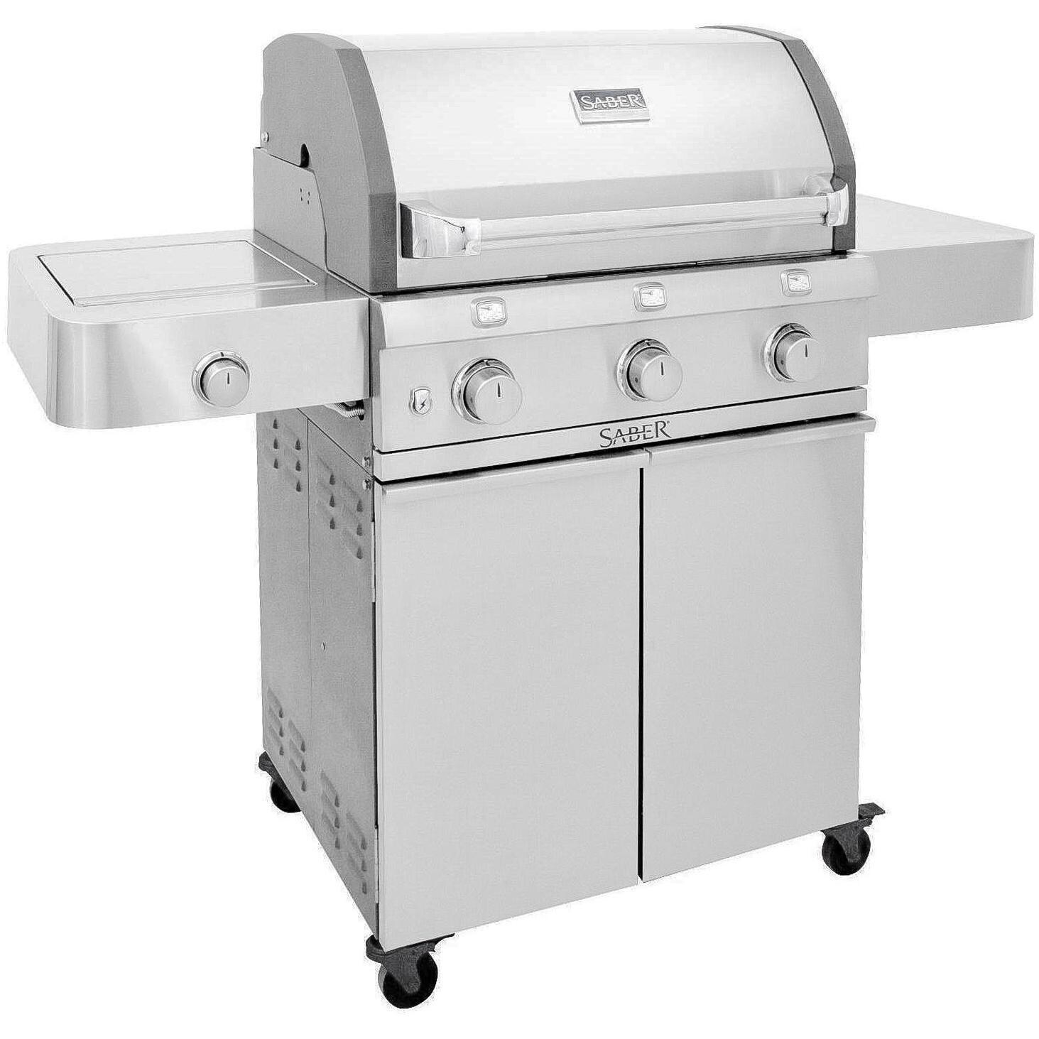 Saber Deluxe Stainless 500 32Inch 3Burner Infrared Propane Gas Grill