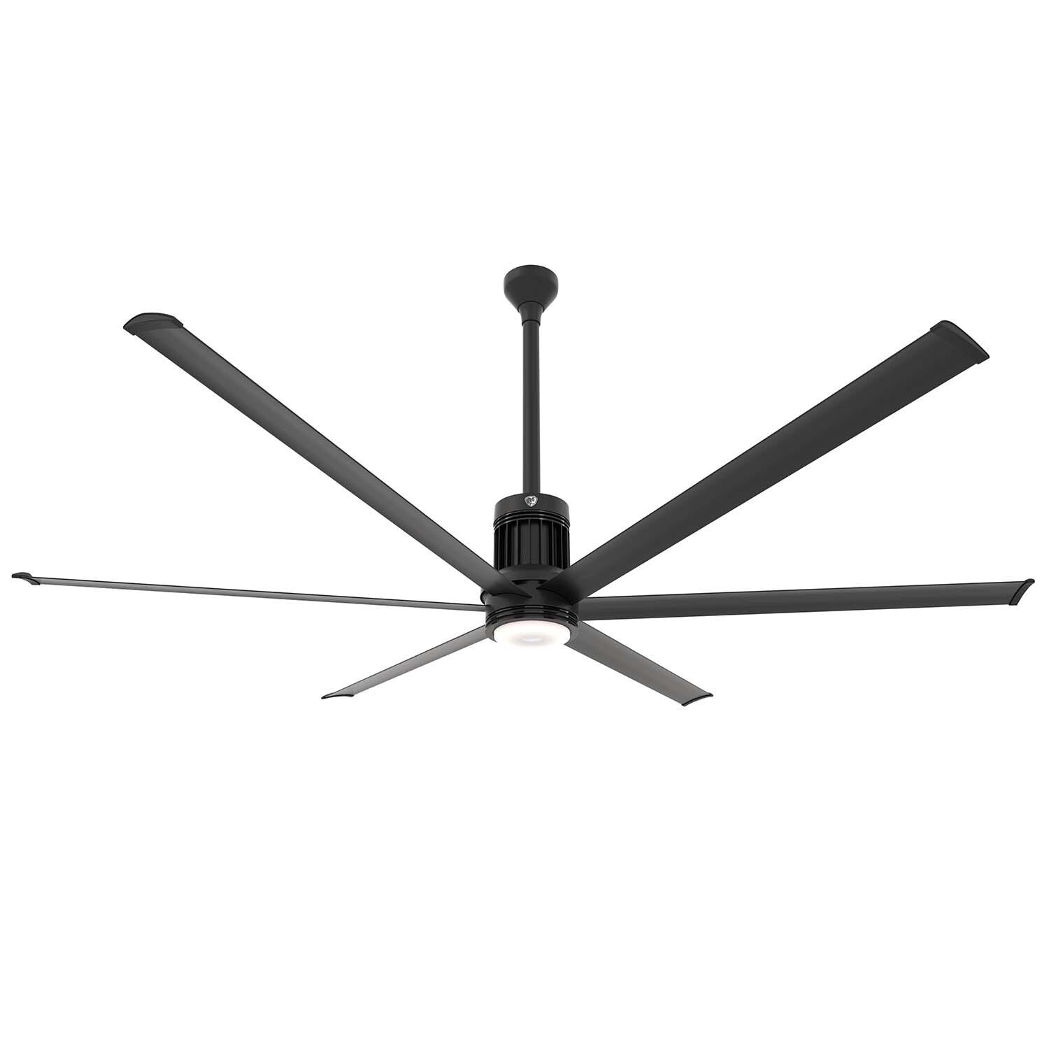 Big Ass Fans MK-I61-081906A728I24S2 96-Inch i6 Ceiling Fan Universal Mount W/24-Inch Ext Tube & LED Black - With Light On (Sold Separately) thumbnail