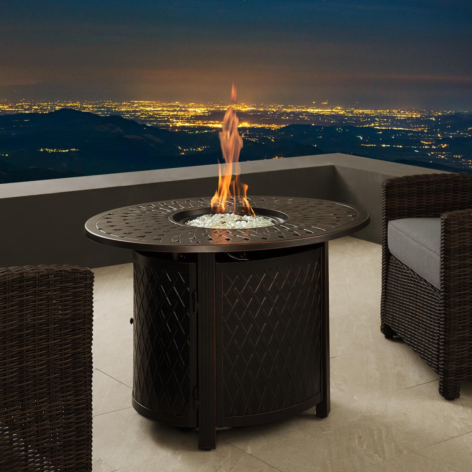 Ultimate Patio 63697-NG Palm Way 40-Inch Oval Aluminum Natural Gas Fire Pit thumbnail
