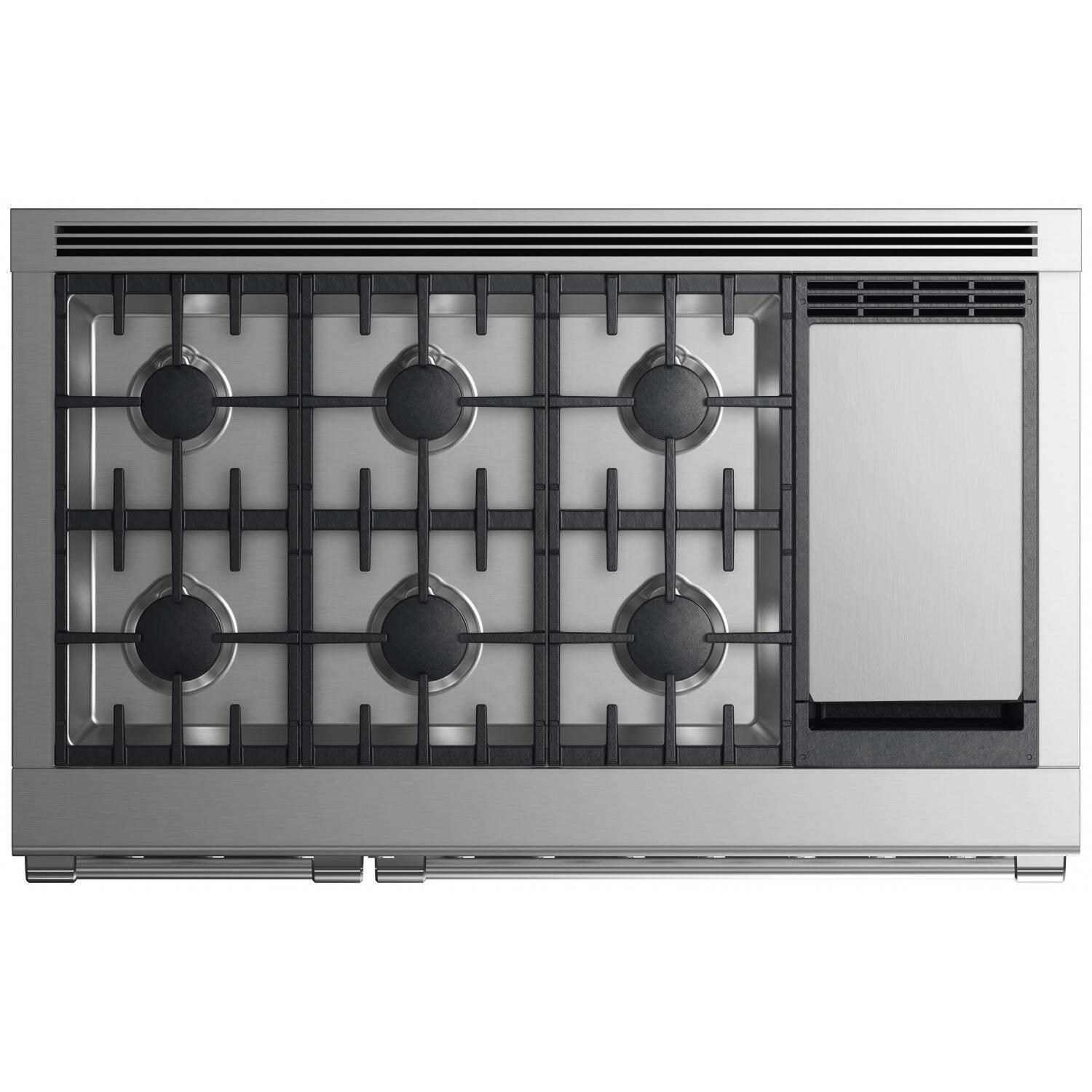 Fisher Paykel Professional 48-Inch 6-Burner Dual-Fuel Gas Range With Griddle - Top View thumbnail