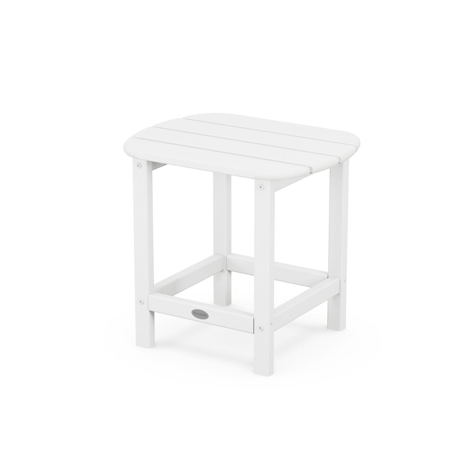 POLYWOOD PWS698-1-WH Nautical 3-Piece Adirondack Set - South Beach Side Table thumbnail