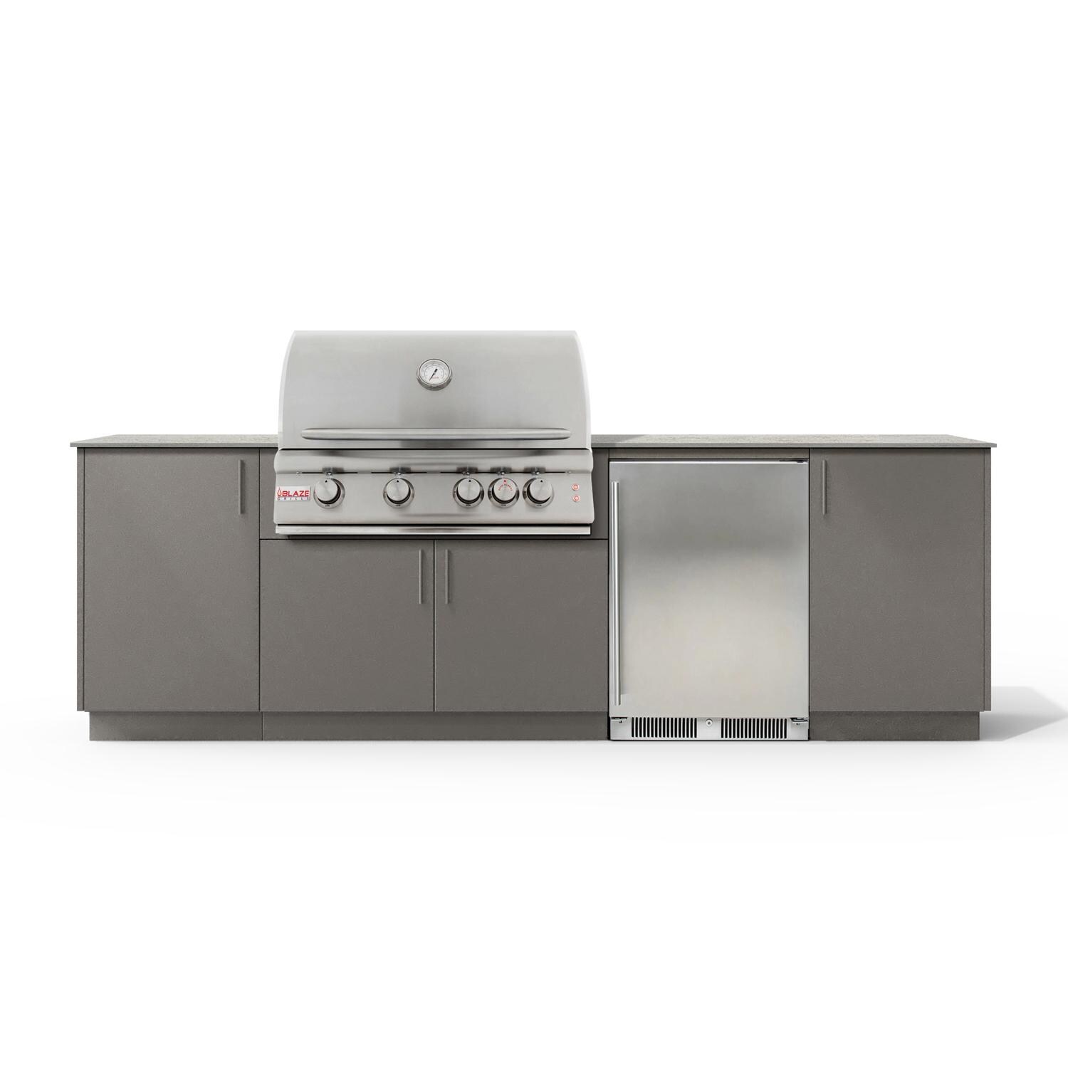 Urban Bonfire Horizon 32 Outdoor Kitchen w/ Blaze LTE Natural Gas Grill, Refrigerator, Keon Dekton Countertop & Clay Finish - B-Horizon-32-Blaze-Keon-Clay