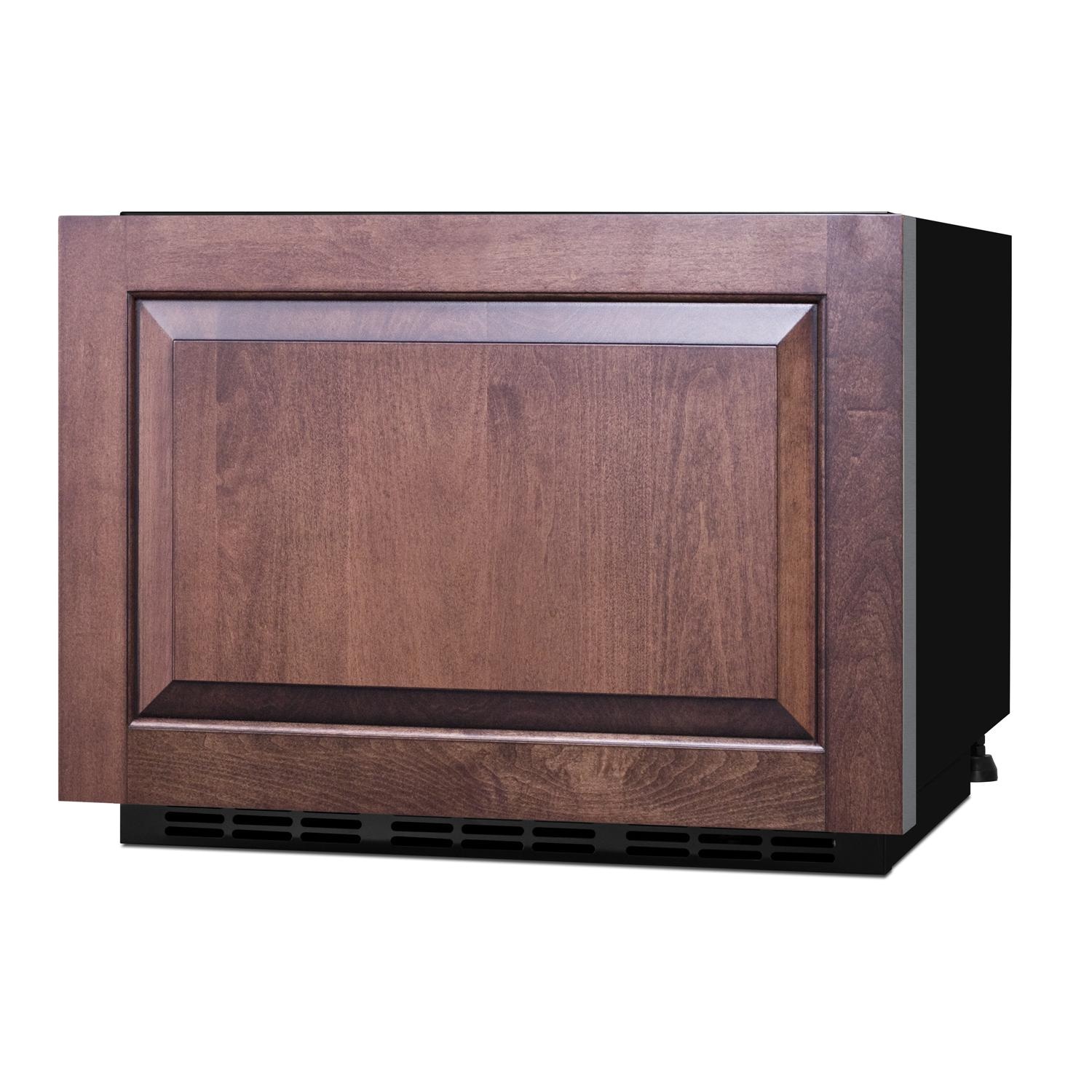 Summit FF1DSS24 Commercial 24-Inch 1.6 Cu. Ft. Built-In Drawer Refrigerator - Angled with Custom Front Panel thumbnail