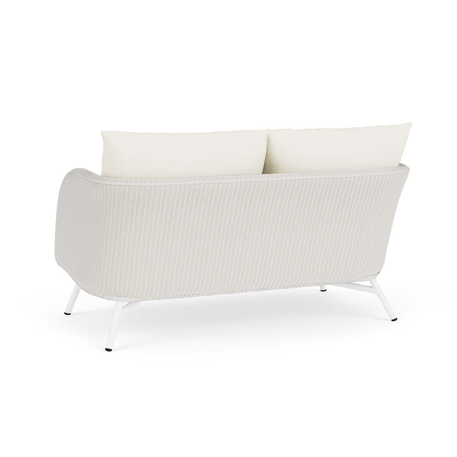 Lloyd Flanders Essence Loveseat W/Sailcloth Salt Fabric - Matte White Finish - Back Left thumbnail
