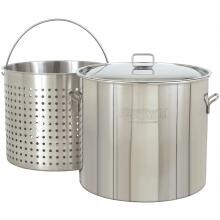 Bayou Classic Baskets Pots With Full Sized Basket 82 Quart Stainless Steel Stock Pot image