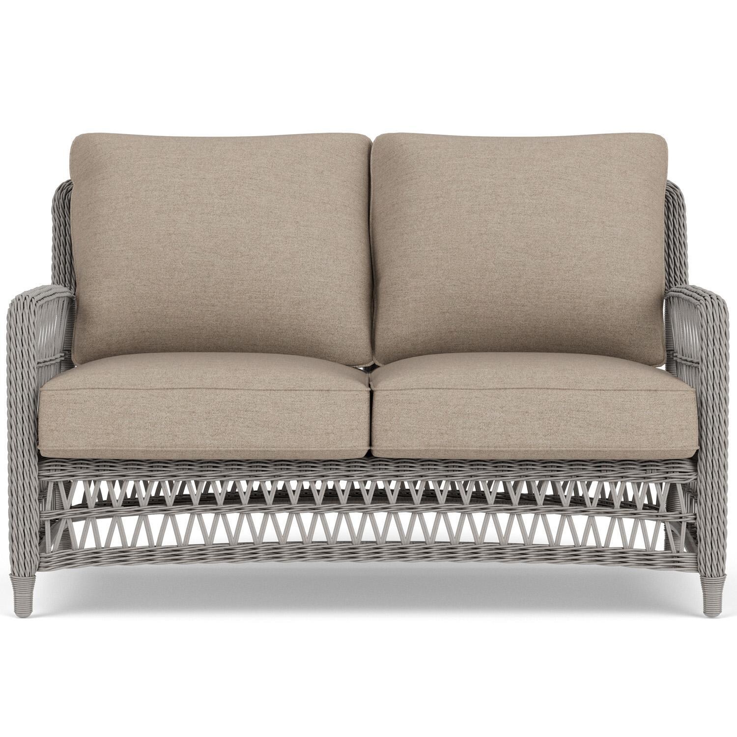 Lloyd Flanders Mackinac Loveseat in Putty Finish with Demo Oatmeal Fabric thumbnail
