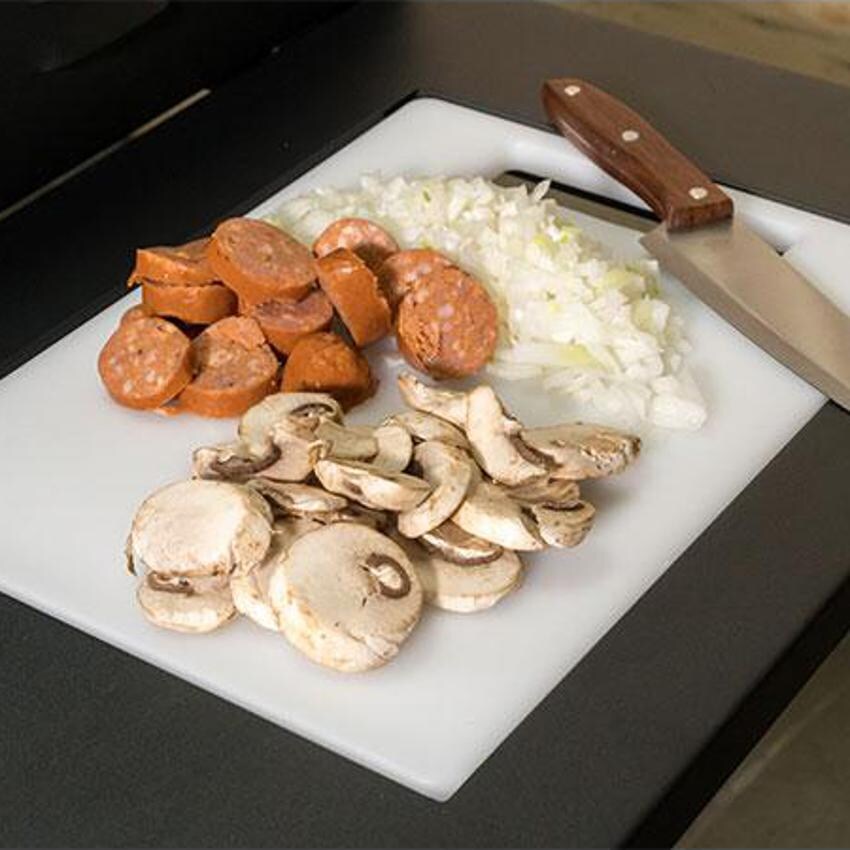 Blackstone - 5012 - Accessory Side Shelf For 36-Inch Griddles - Prepping On Cutting Board thumbnail