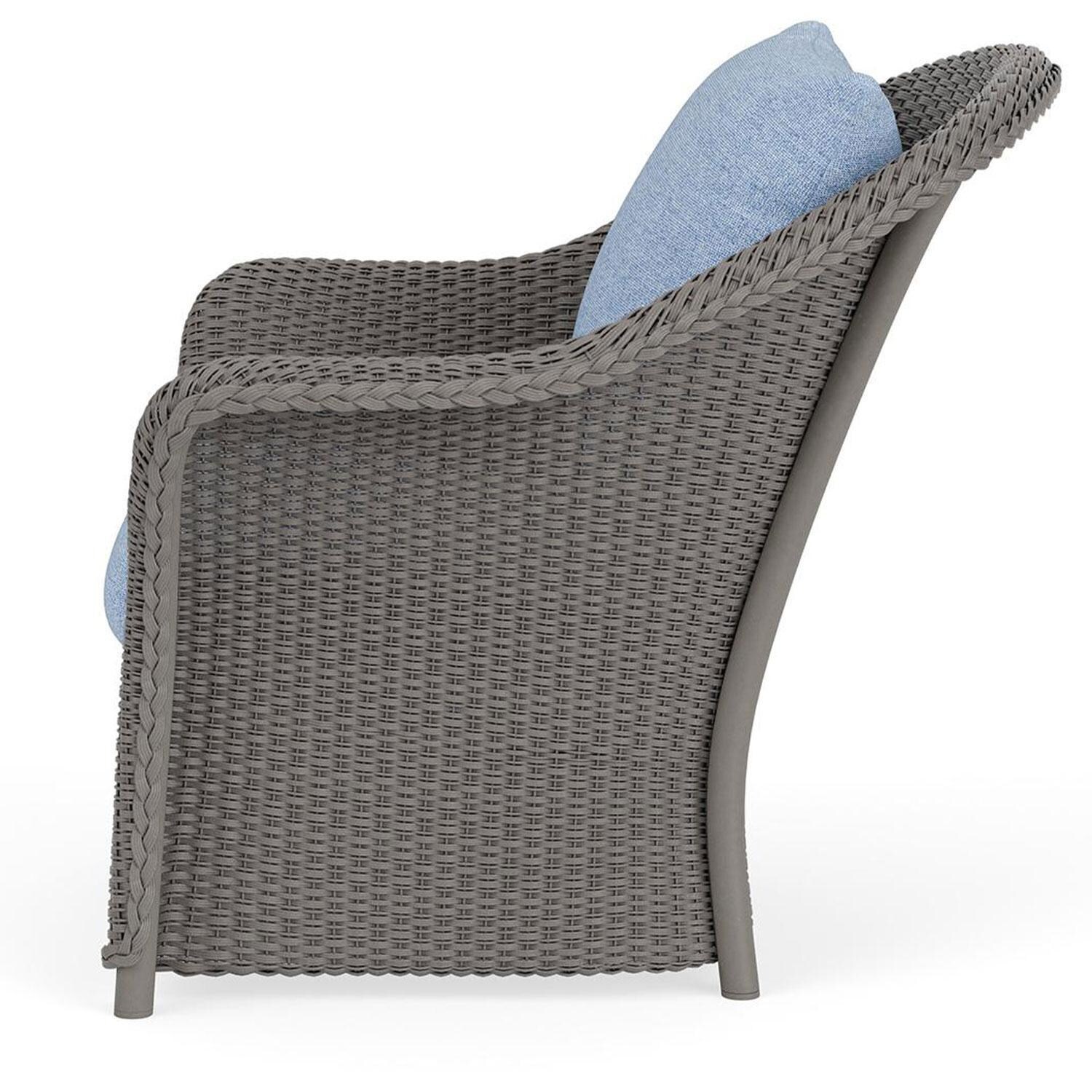 Lloyd Flanders Weekend Retreat Lounge Chair in Pewter Finish W/ Demo Skyway Fabric - Side thumbnail