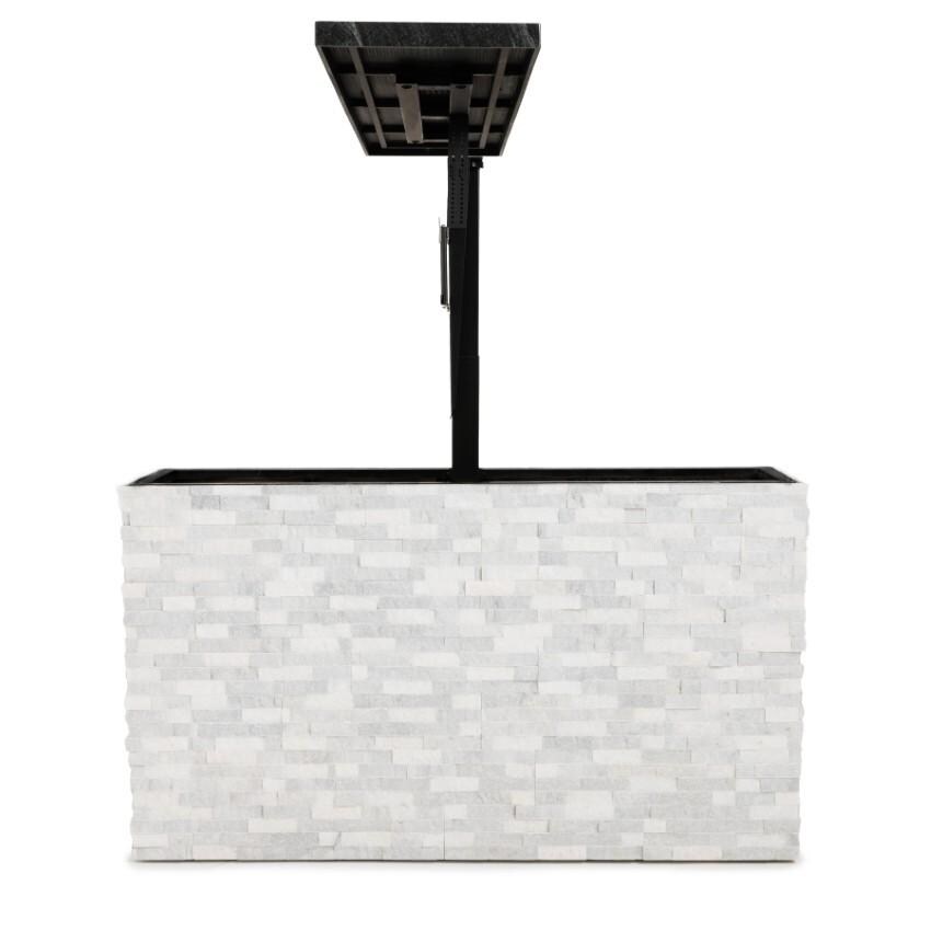 BBQGuys Signature 72 Inch 360 Degree Swivel Outdoor TV Lift Cabinet | Alaska Gray w/ Black Aluminum - Up 90 degrees - White Background thumbnail