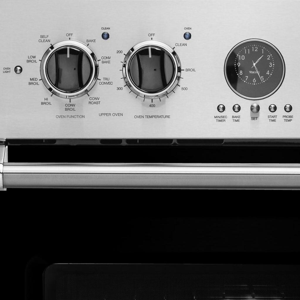 Viking Professional 5 Series Premiere 27-Inch Convection Electric Double Oven - Close-up of Controls thumbnail