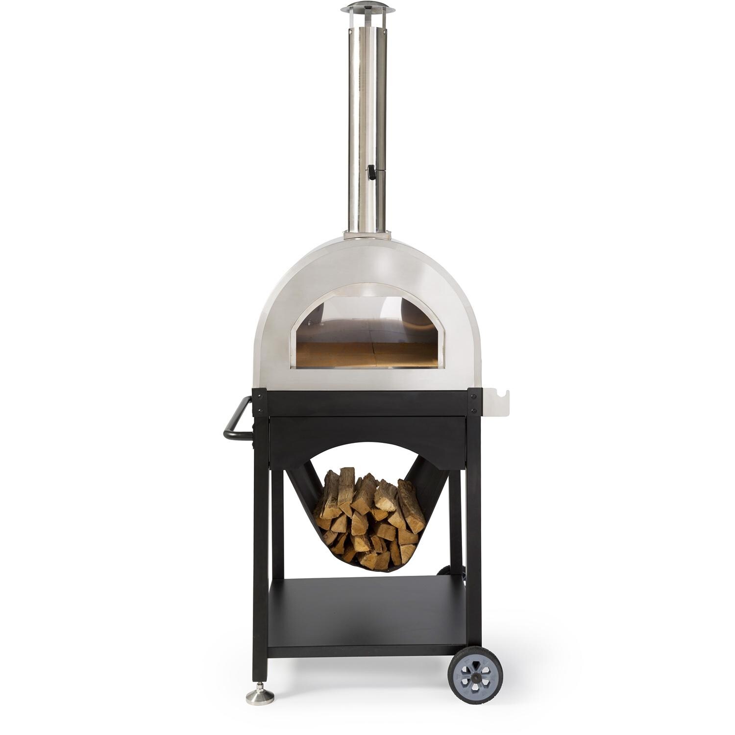 WPPO WPPO4 Pro 4 25-Inch Outdoor Pizza Oven On Cart - Oven Front Showing Interior thumbnail