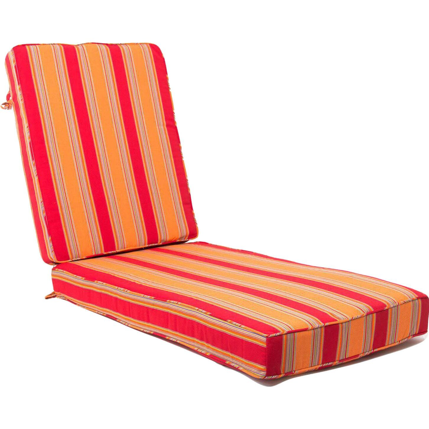 Sunbrella Bravada Salsa Extra Long Outdoor Replacement Chaise Lounge Cushion W/ Piping By BBQGuys Signature
