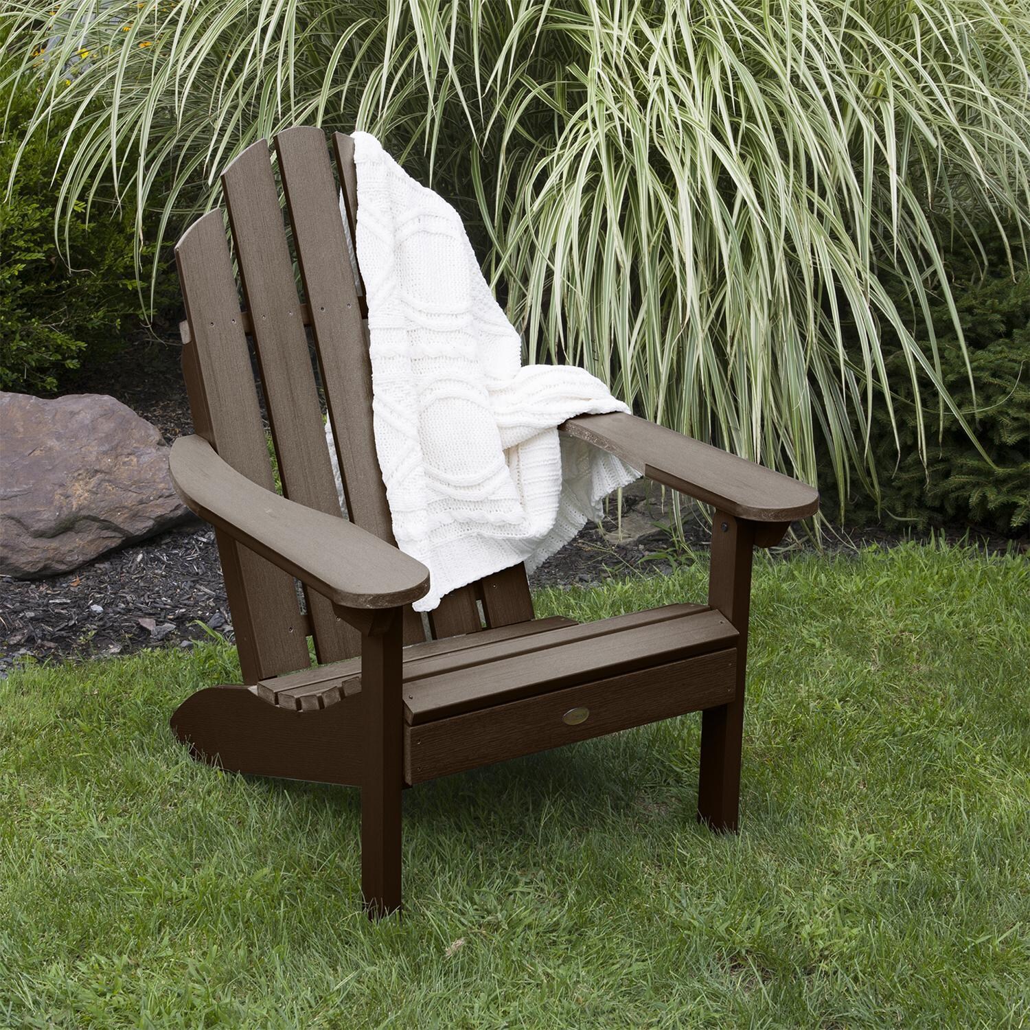 Lakeview Paradise Key Adirondack Chair - Weathered Acorn - Angled View thumbnail
