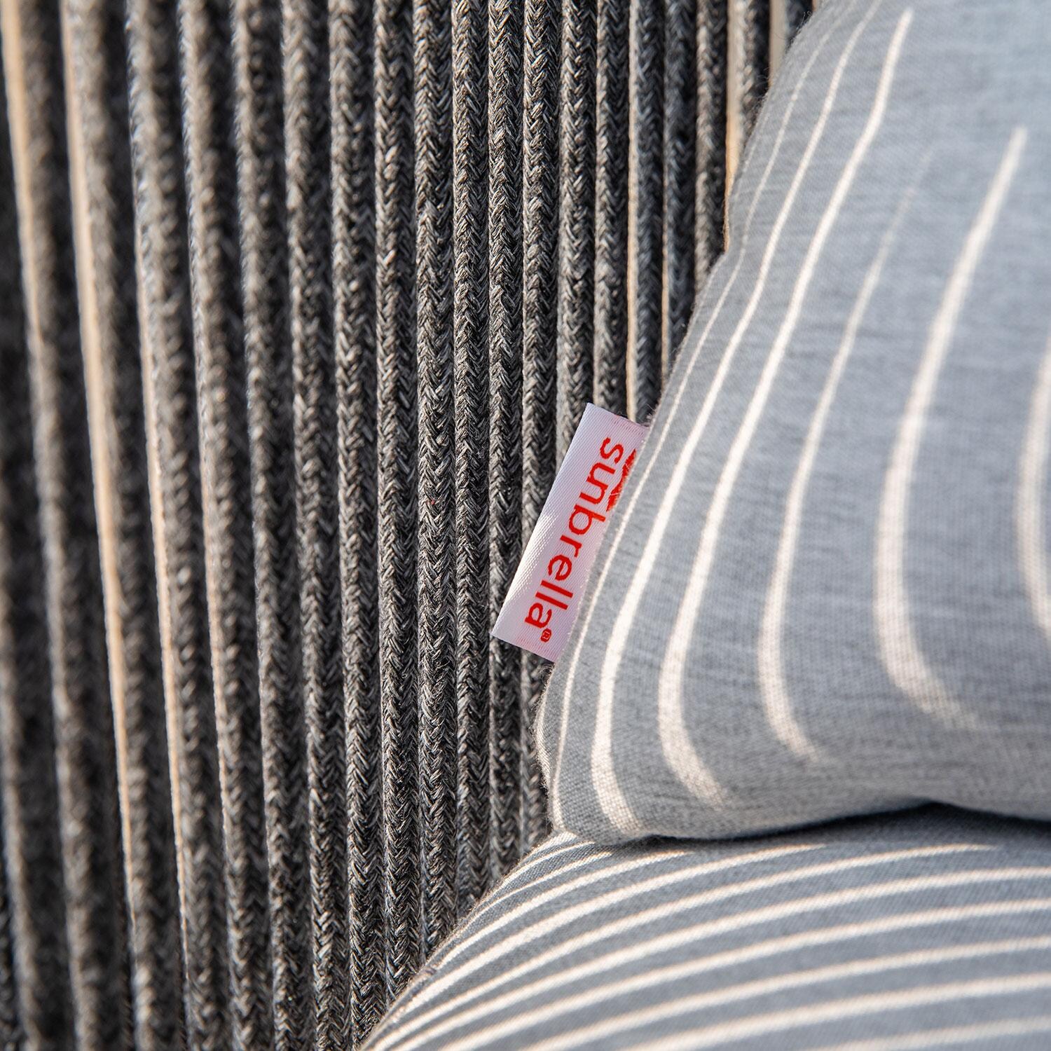 Elementi OS-2503T Capri Outdoor Aluminum Sofa w/ w/ Sunbrella Cushions - Sunbrella Cushion Tag - Detail thumbnail