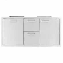 BBQGuys.com Sonoma Series 42-Inch Stainless Steel Door, Double Drawer & Roll-Out Trash Bin Combo image