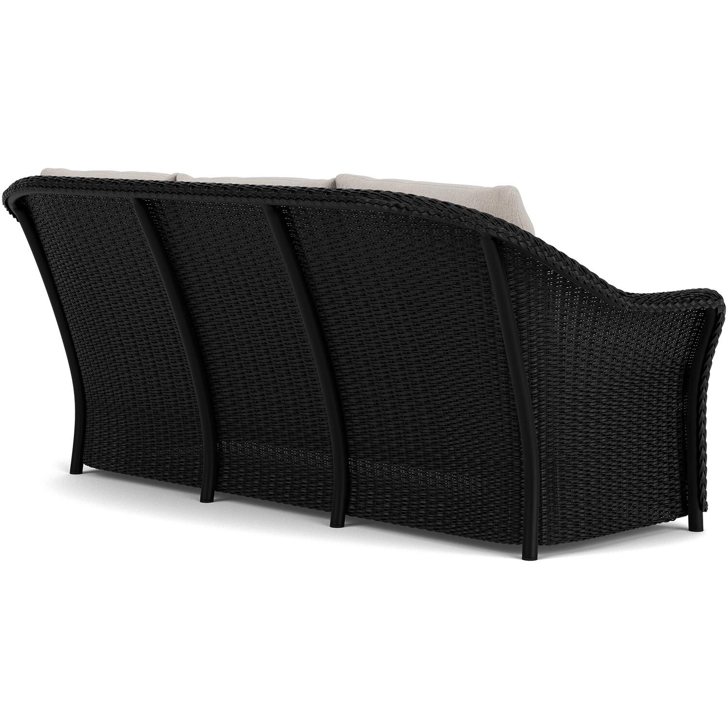 Lloyd Flanders Weekend Retreat Sofa in Ebony Finish W/ Remy Cloud Fabric - Back Right thumbnail